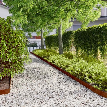 Bordures de pelouse 50 pcs 10x103 cm acier corten flexible 538364538364