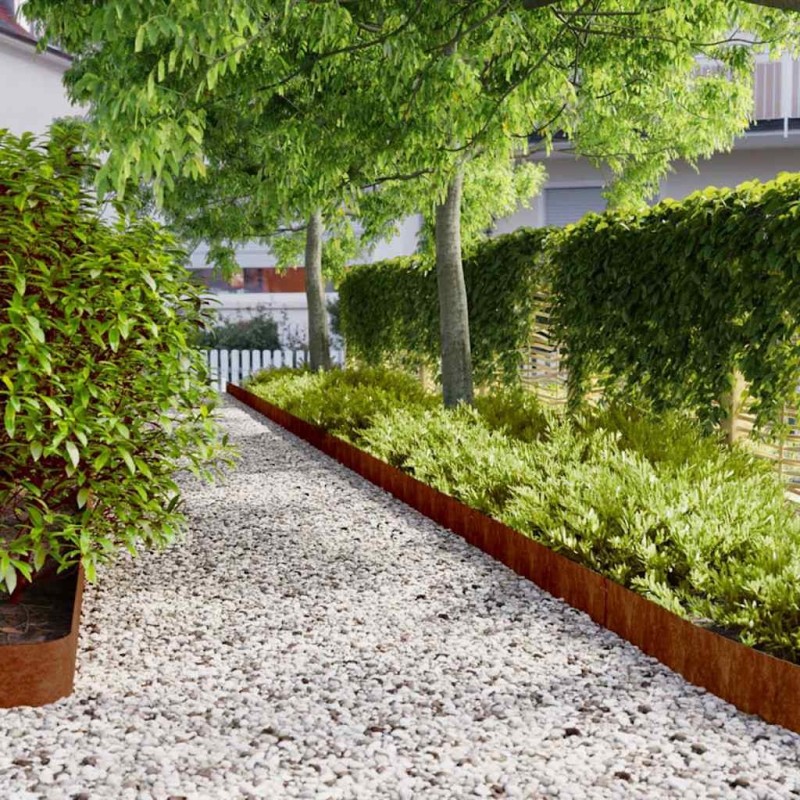 Bordures de pelouse 10 pcs 15x103 cm acier corten flexible 538365538365