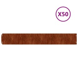 Bordures de pelouse 10 pcs 15x103 cm acier corten flexible 538365538365