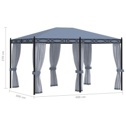 Tonnelle avec moustiquaire 3x4 m Anthracite Acier 538368538368