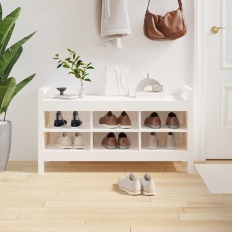 Banc d'entrée Blanc 110x40x60 cm Bois de pin massif 538369538369