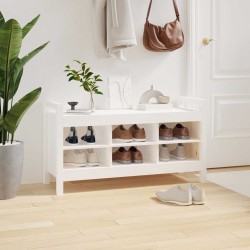 Banc d'entrée Blanc 110x40x60 cm Bois de pin massif 538369538369