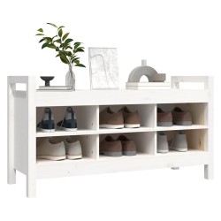 Banc d'entrée Blanc 110x40x60 cm Bois de pin massif 538369538369