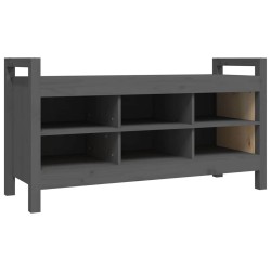 Banc d'entrée Gris 110x40x60 cm Bois de pin massif 538371538371