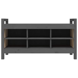 Banc d'entrée Gris 110x40x60 cm Bois de pin massif 538371538371
