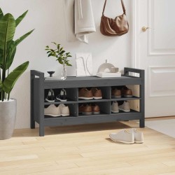 Banc d'entrée Gris 110x40x60 cm Bois de pin massif 538371538371