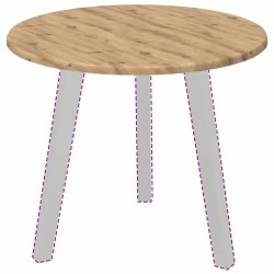 Plateau de table chêne artisanal Ø 50 x 1,5 cm 538372538372