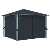 Tonnelle avec rideau 300x300 cm Anthracite Aluminium 538373538373