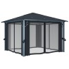 Tonnelle avec rideau 300x300 cm Anthracite Aluminium 538373538373