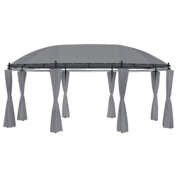 Tonnelle avec rideaux 520x349x255 cm Anthracite 538375538375