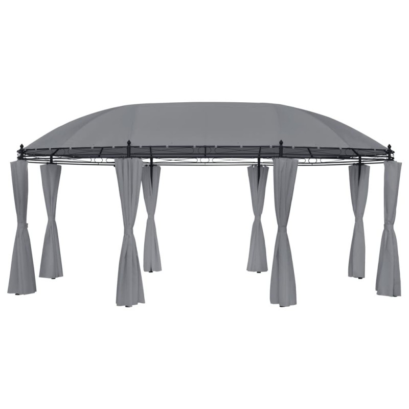 Tonnelle avec rideaux 520x349x255 cm Anthracite 538375538375