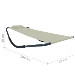 Lit de jardin Crème 200x90 cm Acier 538381538381