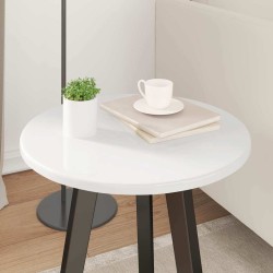 Plateau de table Blanc brillant Ø 40 x 1,5 cm Bois d'ingénierie 538383538383