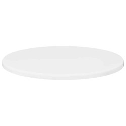 Plateau de table Blanc brillant Ø 40 x 1,5 cm Bois d'ingénierie 538383538383