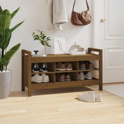 Banc d'entrée Marron miel 110x40x60 cm Bois de pin massif 538386538386