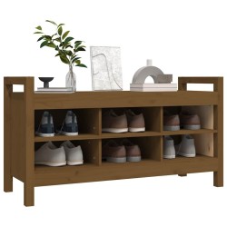 Banc d'entrée Marron miel 110x40x60 cm Bois de pin massif 538386538386