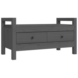 Banc d'entrée Gris 80x40x43 cm Bois de pin massif 538387538387