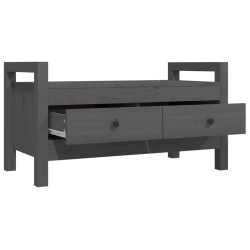 Banc d'entrée Gris 80x40x43 cm Bois de pin massif 538387538387