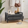 Banc d'entrée Gris 80x40x43 cm Bois de pin massif 538387538387