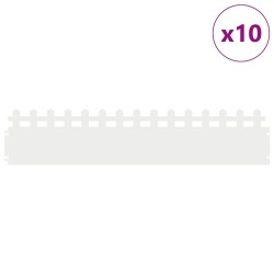 Bordures de pelouse 10 pcs Blanc 103 x 0,05 x 22 cm Acier 538392538392