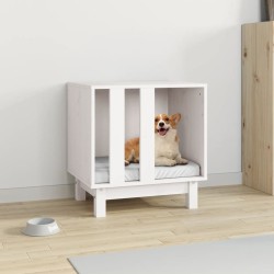 Niche pour chien Blanc 50x40x52 cm Bois de pin massif 538395538395