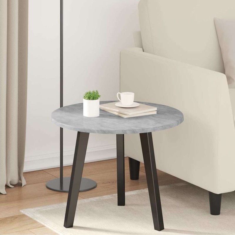 Plateau de table Gris béton Ø 50 x 1,5 cm Bois d'ingénierie 538400538400