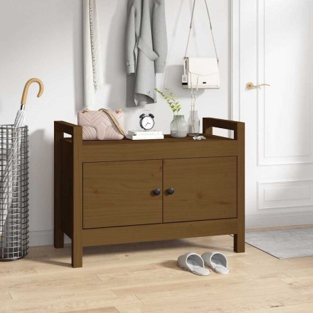 Banc d'entrée Marron miel 80x40x60 cm Bois de pin massif 538405538405