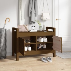 Banc d'entrée Marron miel 80x40x60 cm Bois de pin massif 538405538405