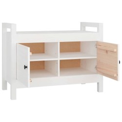 Banc d'entrée Blanc 80x40x60 cm Bois de pin massif 538406538406