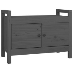 Banc d'entrée Gris 80x40x60 cm Bois de pin massif 538407538407