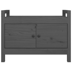 Banc d'entrée Gris 80x40x60 cm Bois de pin massif 538407538407