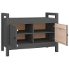 Banc d'entrée Gris 80x40x60 cm Bois de pin massif 538407538407
