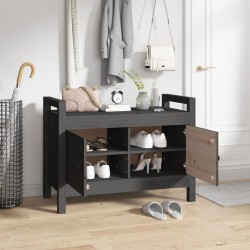 Banc d'entrée Gris 80x40x60 cm Bois de pin massif 538407538407