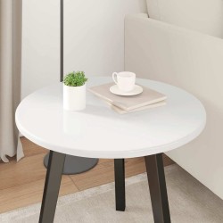 Plateau de table Blanc brillant Ø 50 x 1,5 cm Bois d'ingénierie 538408538408