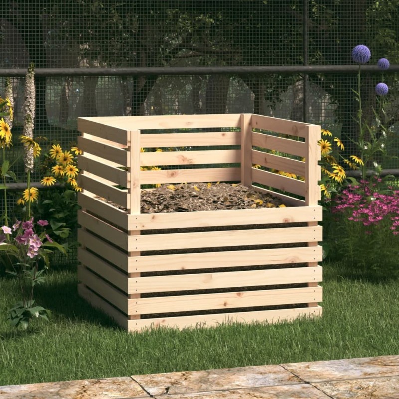 Composteur 80x80x78 cm Bois massif de pin 538412538412