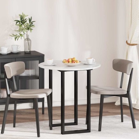 Plateau de table Blanc brillant Ø 70 x 1,5 cm Bois d'ingénierie 538421538421