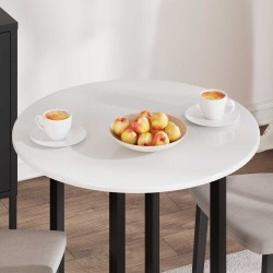 Plateau de table Blanc brillant Ø 70 x 1,5 cm Bois d'ingénierie 538421538421