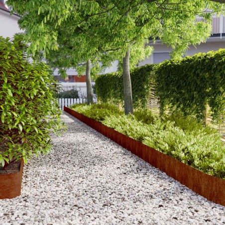 Bordures de pelouse 10 pcs 20x103 cm acier corten flexible 538424538424