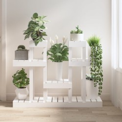 Support à plantes Blanc 104,5x25x77,5 cm Bois massif de pin 538426538426
