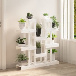 Support à plantes Blanc 104,5x25x109,5 cm Bois massif de pin 538427538427