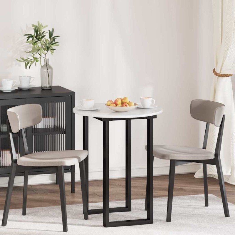 Plateau de table Blanc brillant Ø 60 x 1,5 cm Bois d'ingénierie 538431538431