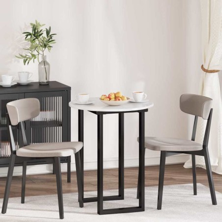 Plateau de table Blanc brillant Ø 60 x 1,5 cm Bois d'ingénierie 538431538431