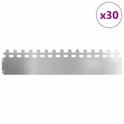 Bordures de pelouse 30 pcs Argent 103 x 0,05 x 22 cm 538433538433