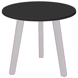 Plateau de table Noir Ø 50 x 1,5 cm Bois d'ingénierie 538439538439