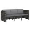 Salon de jardin 4 pcs avec coussins résine tressée gris 538445538445