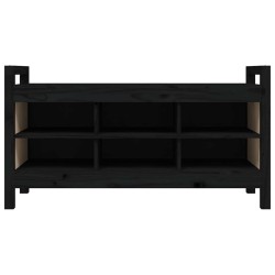 Banc d'entrée Noir 110x40x60 cm Bois de pin massif 538453538453