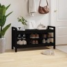 Banc d'entrée Noir 110x40x60 cm Bois de pin massif 538453538453