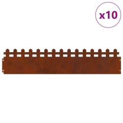 Bordures de pelouse 10 pcs Rouillé 103 x 0,05 x 22 cm 538456538456