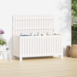 Boîte de rangement de jardin Blanc 115x49x60 cm Bois de pin 538465538465