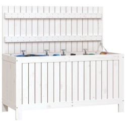 Boîte de rangement de jardin Blanc 115x49x60 cm Bois de pin 538465538465
